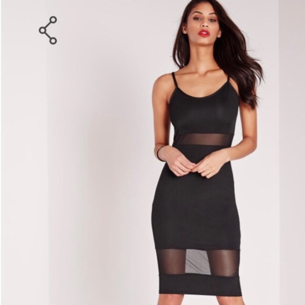 Missguided Bodycon Dress with Mesh Inserts